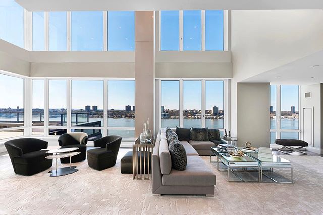 Dramatic one of a kind 6 bedroom, 7.5 bathroom duplex with massive terrace, panoramic Hudson River views &amp; city views and private pool! Yes, a private pool!  www.TheMagnaniTeam.com #luxuryhomes #luxurylifestyle #nycrealestate #nyc #ballerlife #pr