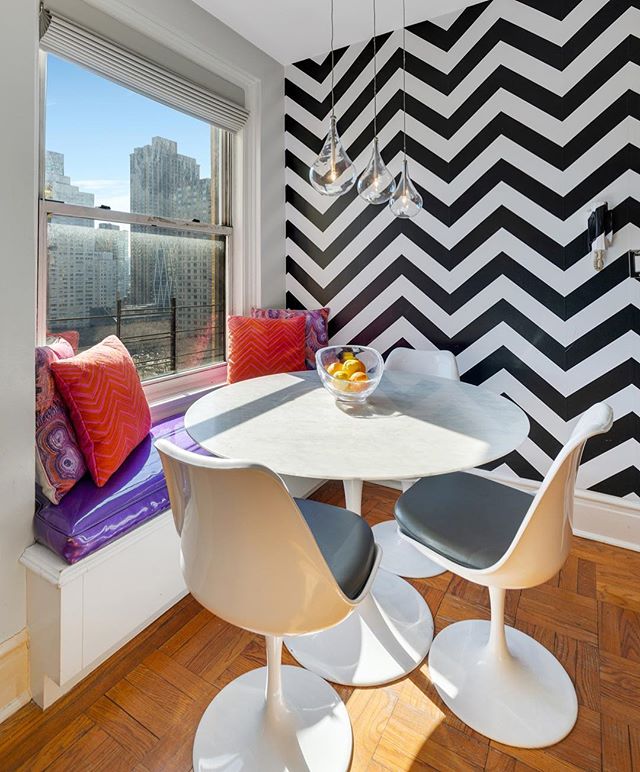 A perfect breakfast nook to start your day!  Come see this sun-drenched, 2 bedroom, 2 bathroom designed by Rosario Candela.  This well appointed pre-war has brilliant and dazzling light throughout the day along with open city views!  #breakfastnook #