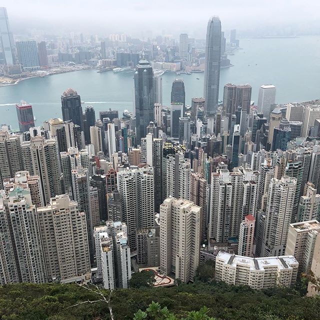 Slight case of vertigo looking down from Victoria Peak in Honk Kong