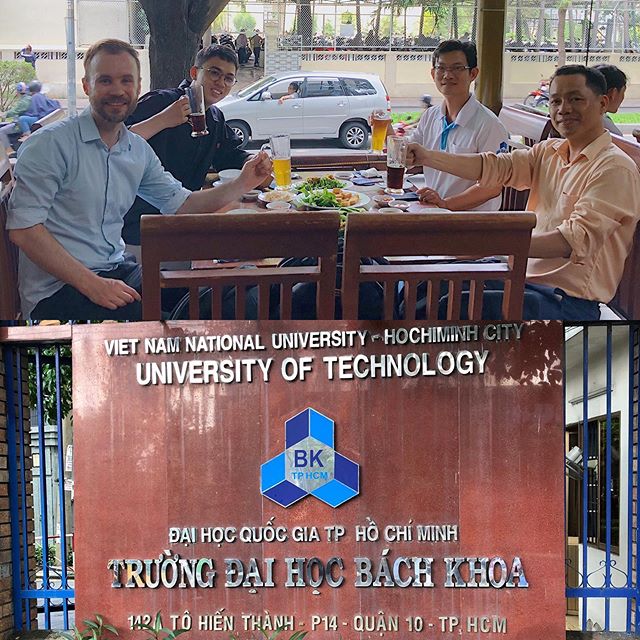 Cheers to new friends, Hai, Son, and Thanh, from Ho Chi Minh City University of Technology !!