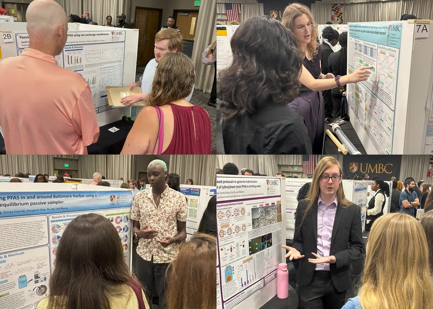 📣 UMBC SURF 2025 highlights ☀️🧪
Huge shoutout to our incredible Blaney lab undergraduate research assistants - Jacob, Alvin, Maaike, and Trevor - for presenting their research at the Summer Undergraduate Research Festival (SURF)! 🎉💡They did a gre