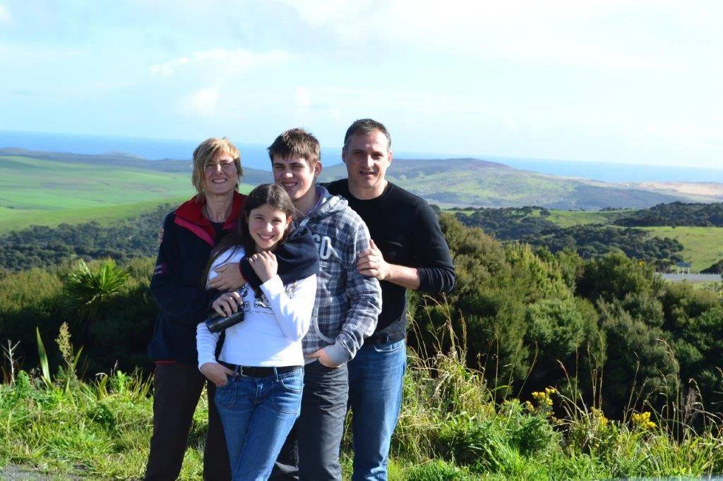 FRANCESCO (SECOND FROM RIGHT) WITH HIS PARENTS AND SISTER