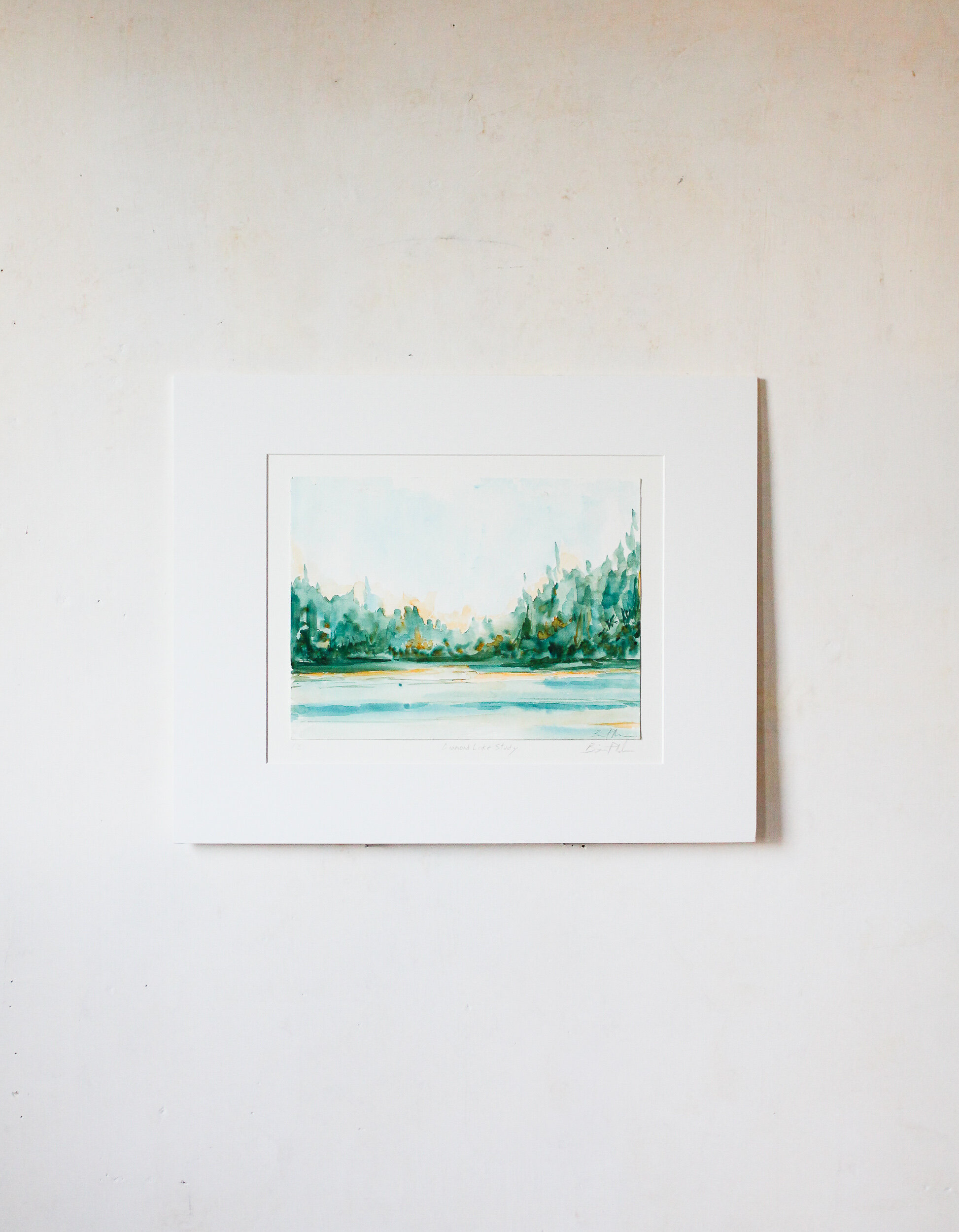 "Diamond Lake Study No. 2" Matted 16x20 Original Watercolor