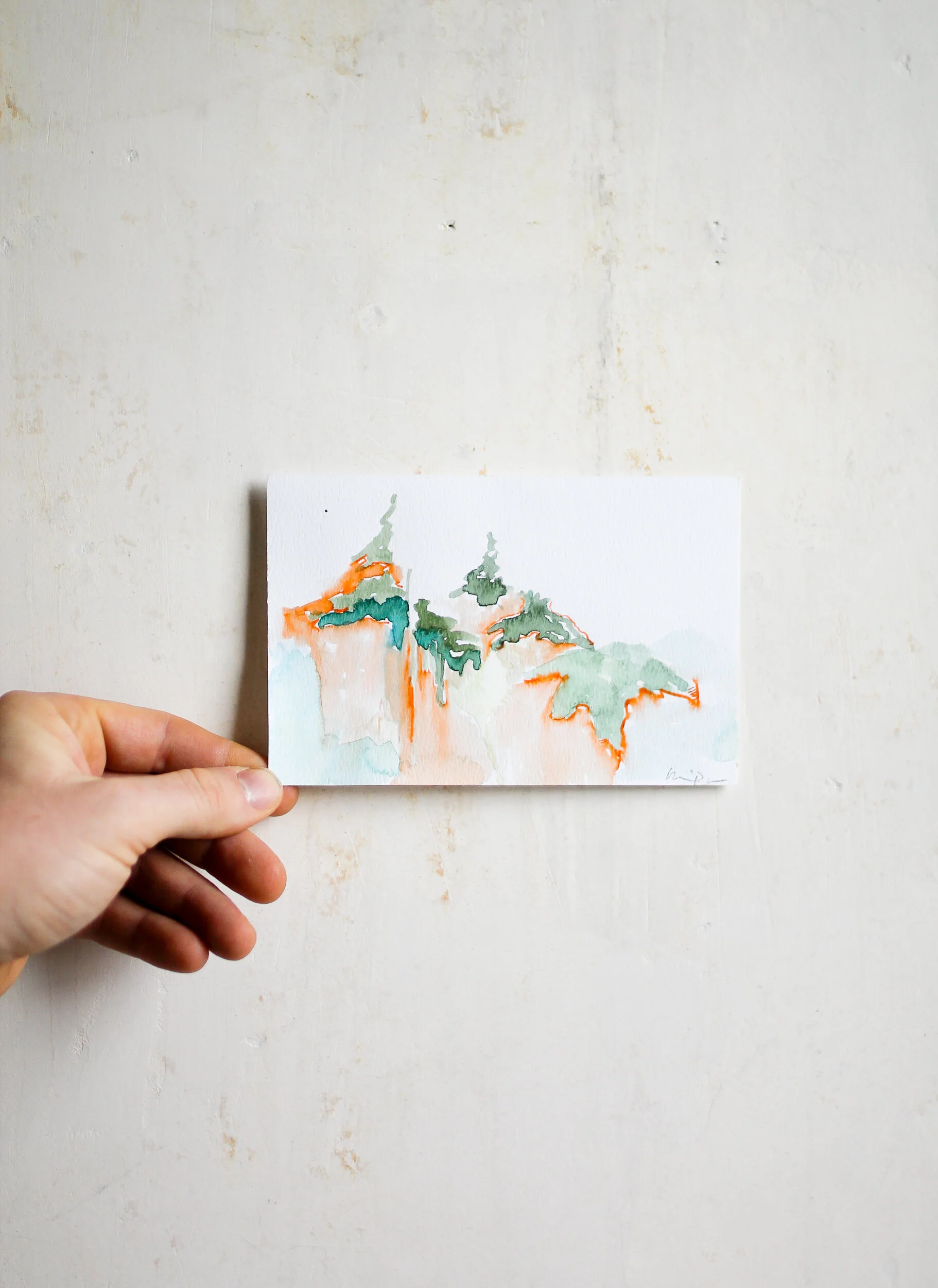 "Calm Heart", Small Original Watercolor