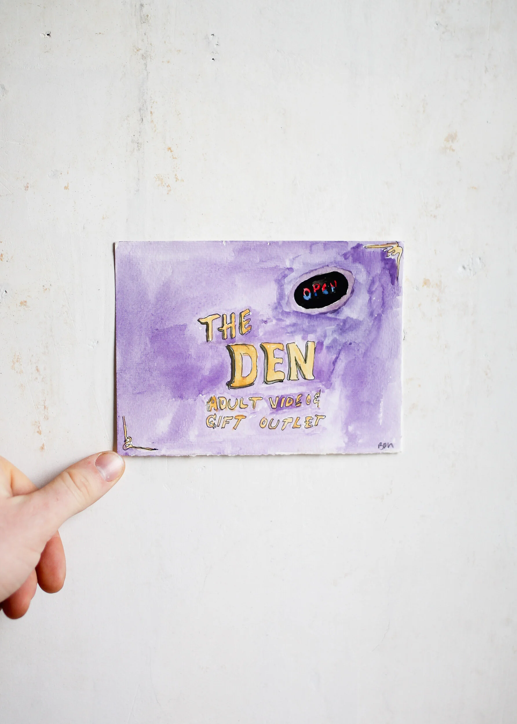 "The Den", Small Original Watercolor