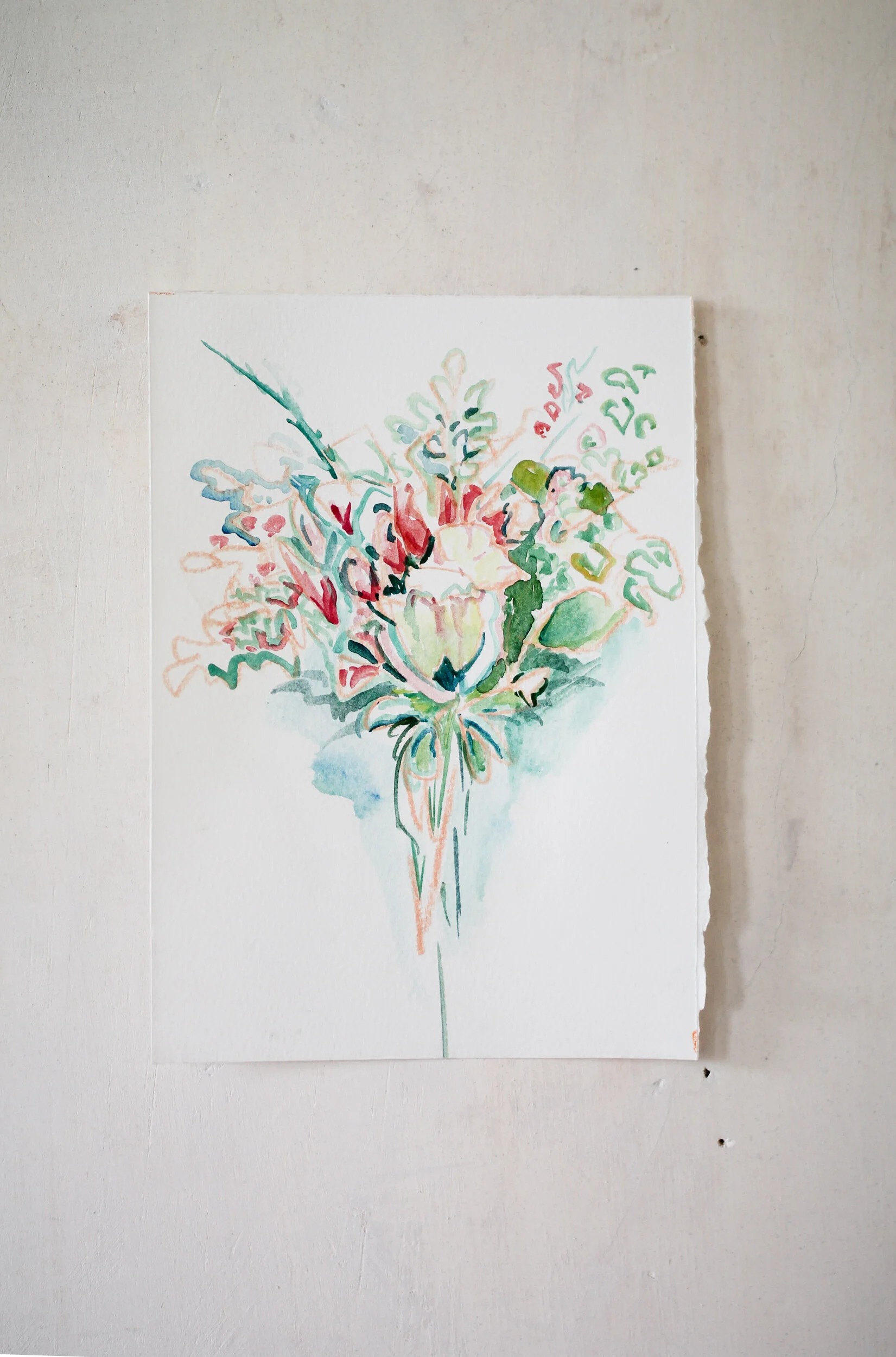 "Floral Study No. 6",  Small Original Watercolor