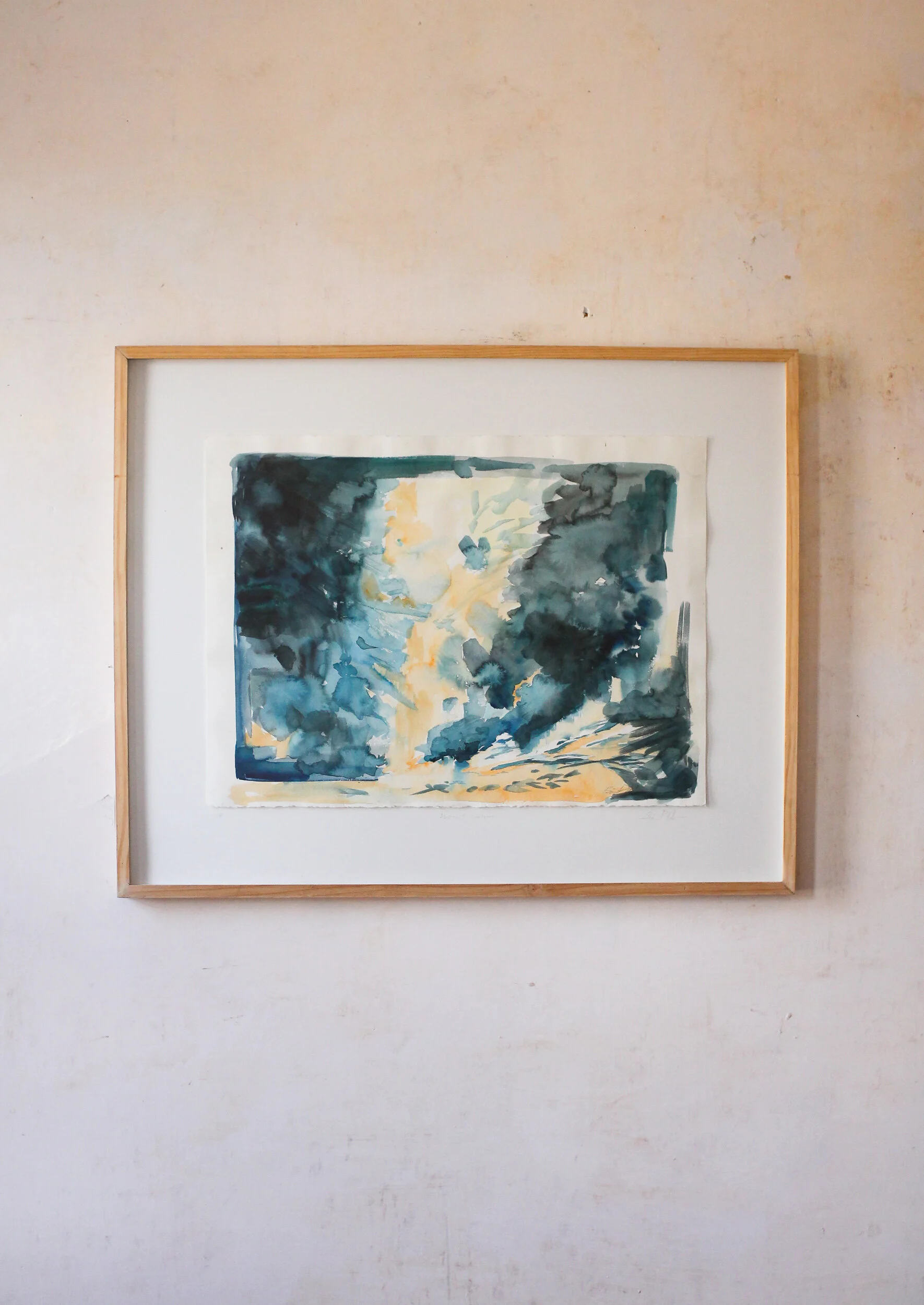 "BLANK DARK BLUE", 22x30 Framed Original Watercolor (Copy)