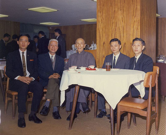 Grandmaster Moy Yat with Grandmaster Yip Man in Hong Kong.