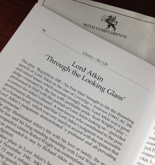 Graya, magazine of Gray's Inn, Jan. 2016