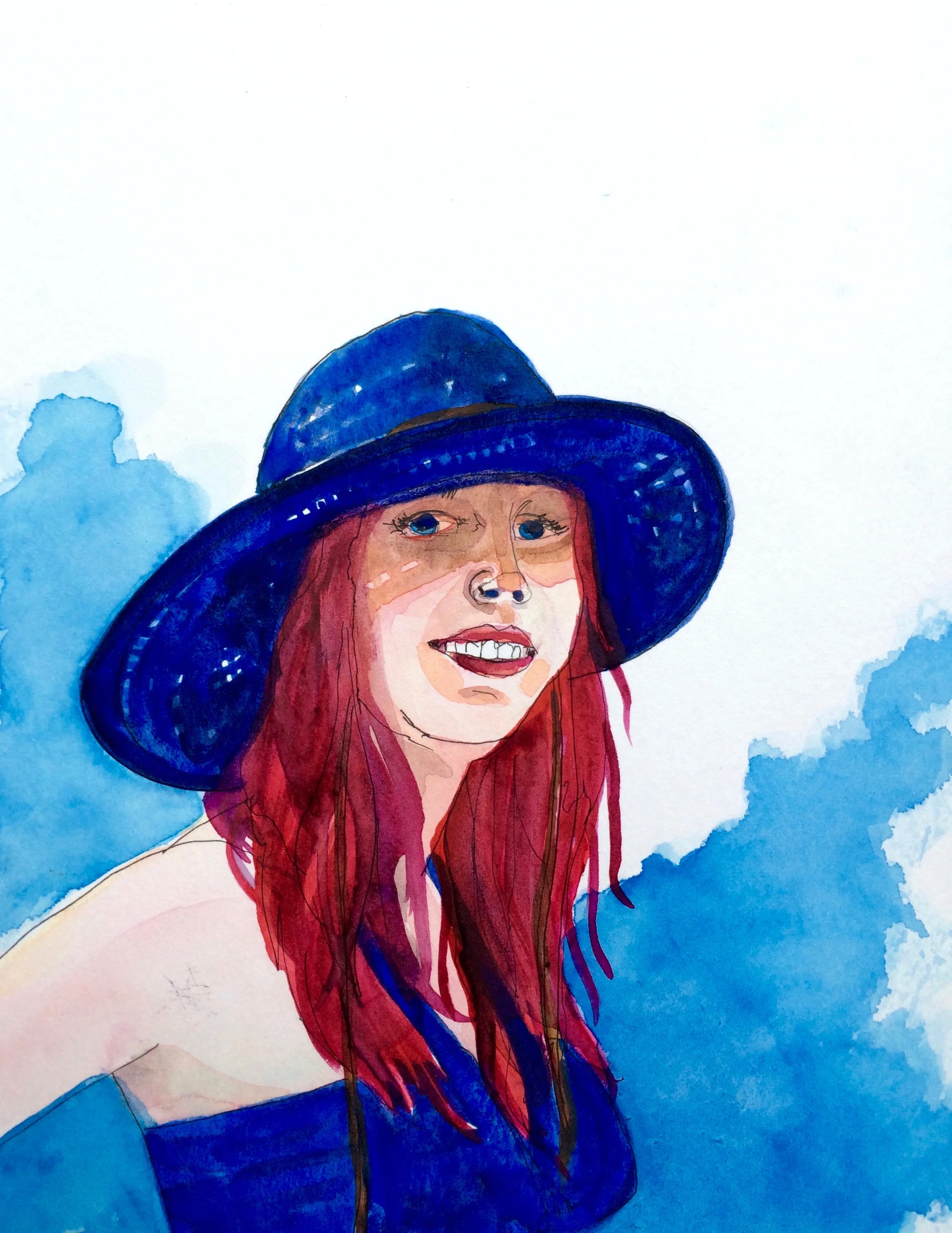 This is a sketch of one of our friends, Tiffany, who was on the trip with us. This little portrait turned out looking like a lot younger version of Tiffany. She was pleased with that. 