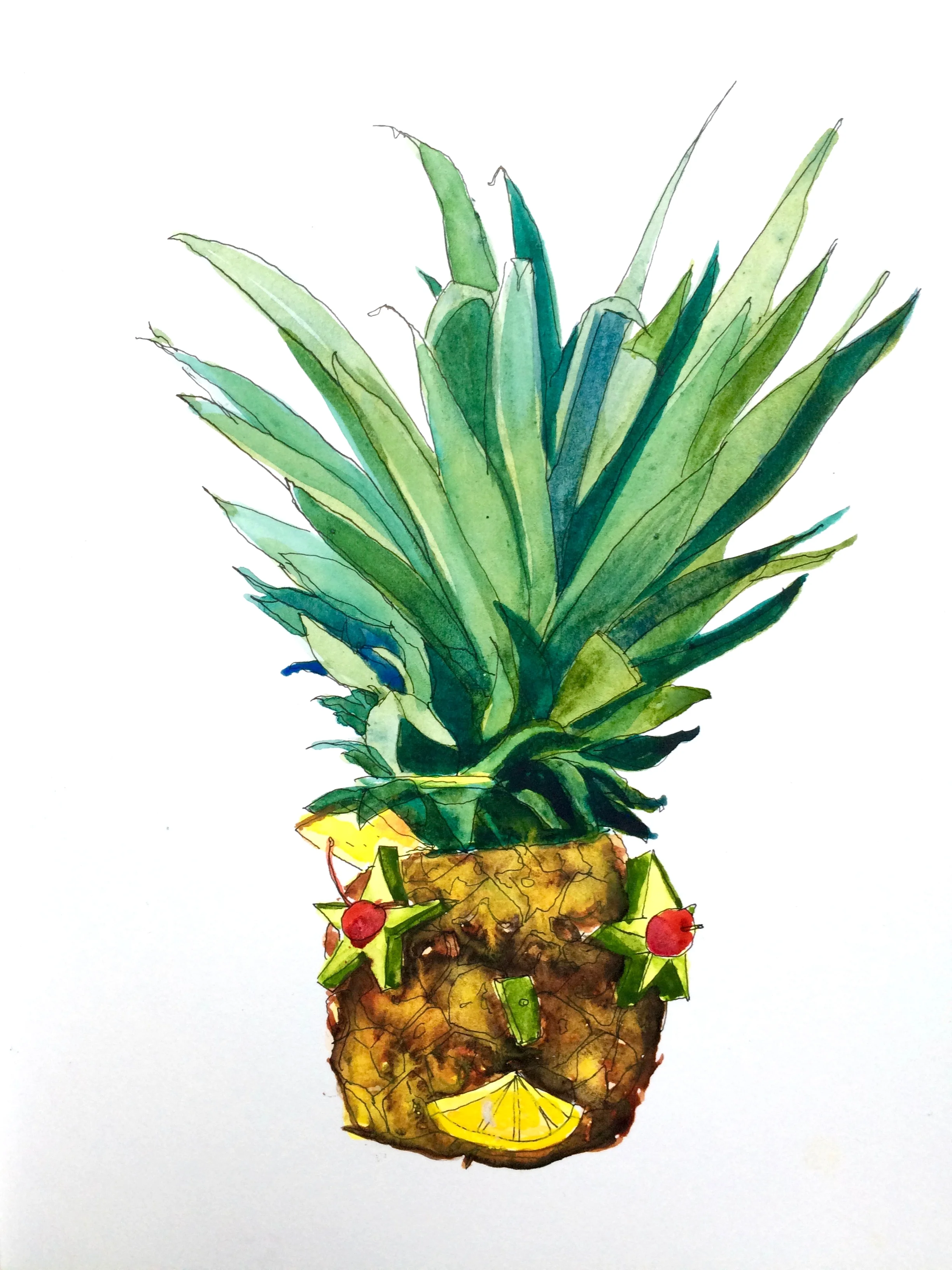 This was Mandy's handsome cocktail, served in a pineapple. ¡Salud!