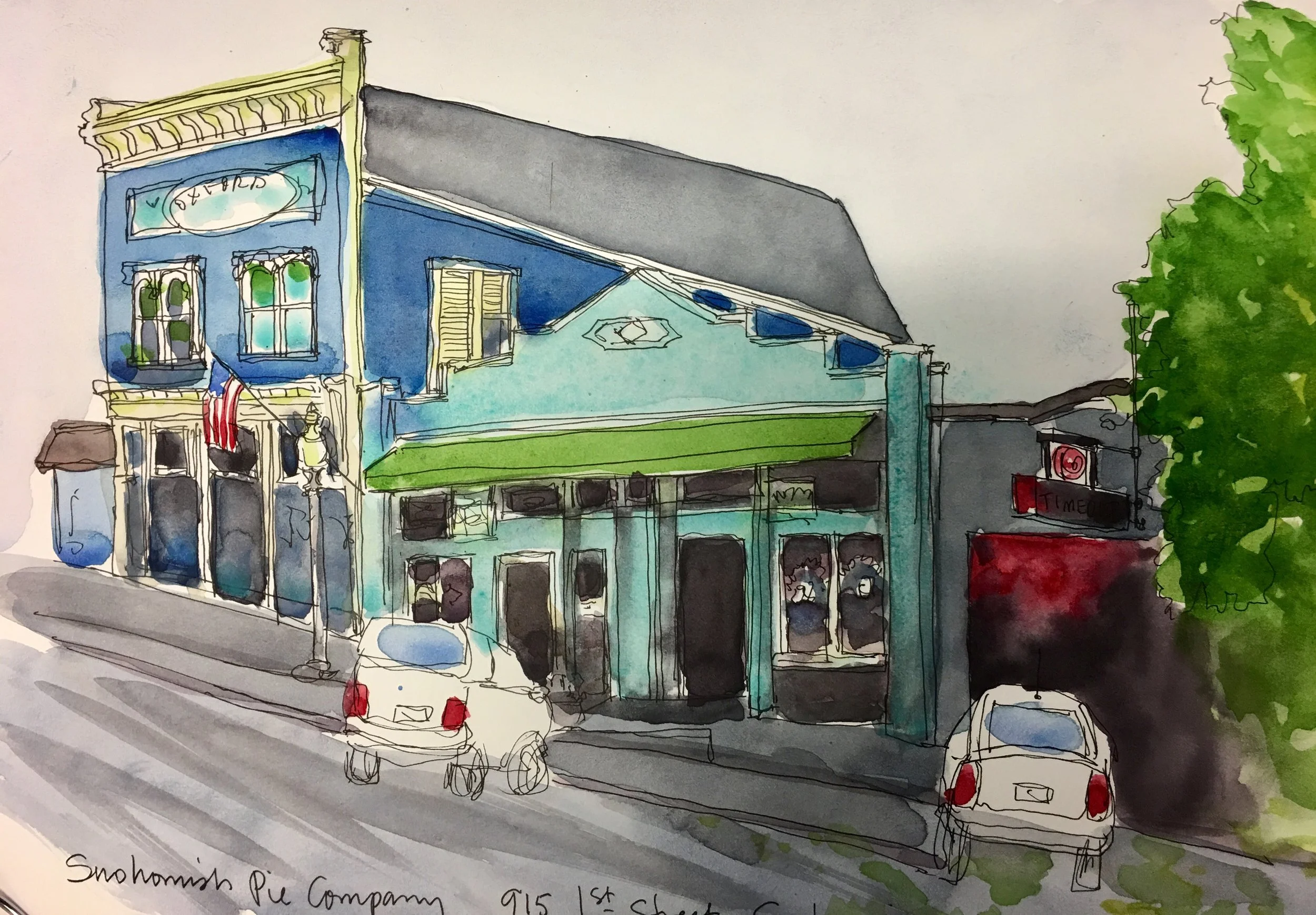 Another one of my sketches of downtown Snohomish