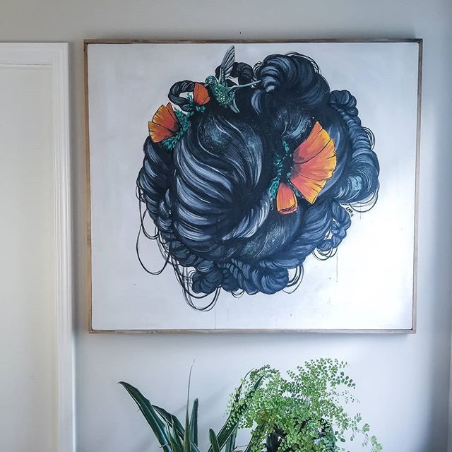 Callisto Storm, 2019. 43"x49" Acrylic and flashe on canvas.