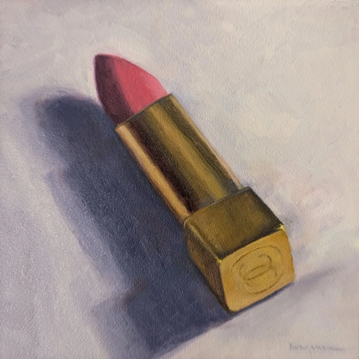 An old lipstick I never wear but can't seem to throw away 
6&quot;x 6&quot; oil on panel 

#itsdefinitelyexpired #hoardingtendencies #packagingdesignlove #stilllifepainting #stilllifestudy #oilpaintingart #oilpaintingart #oilpaintingstudy #oilpaintin