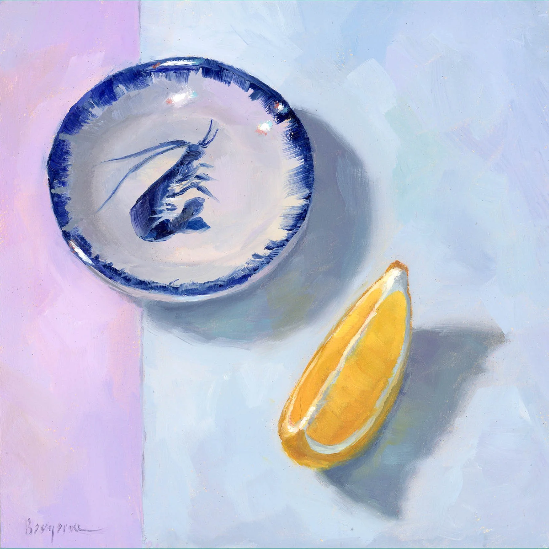 lemon slice and shrimp dish