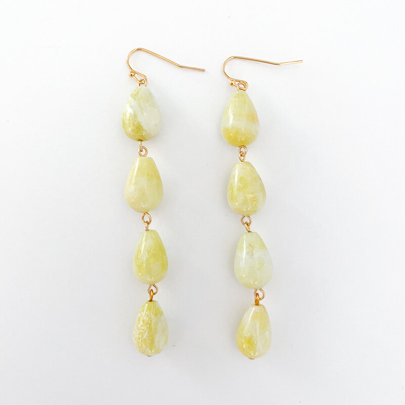 Lemon Jade 4 Drop Linear Earrings — Sutton Lasater Jewelry