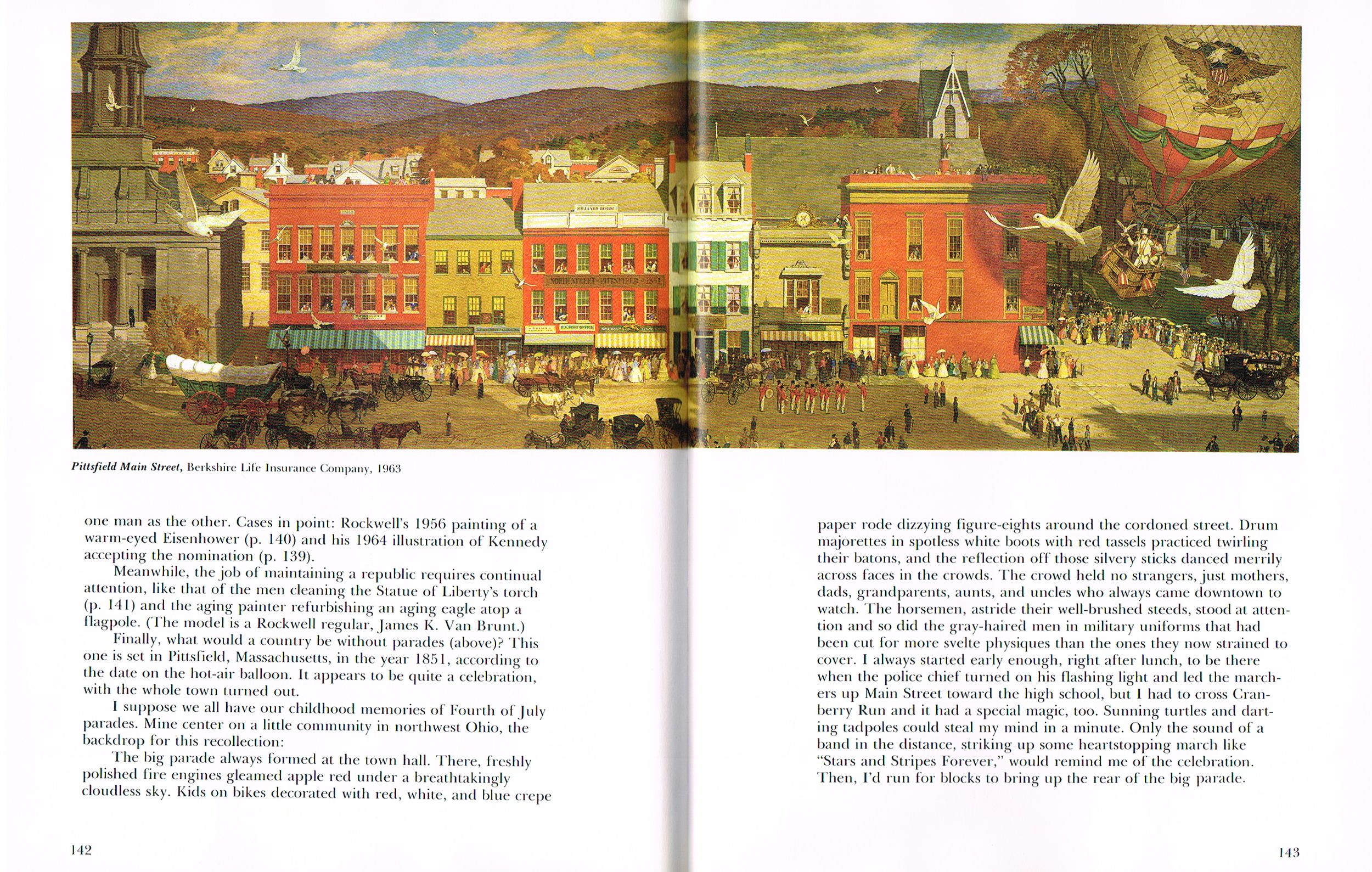 the art of norman rockwell,norman Rockwells faith in america,pittsfield Main Street 1963 painting,norman rockwell paintings