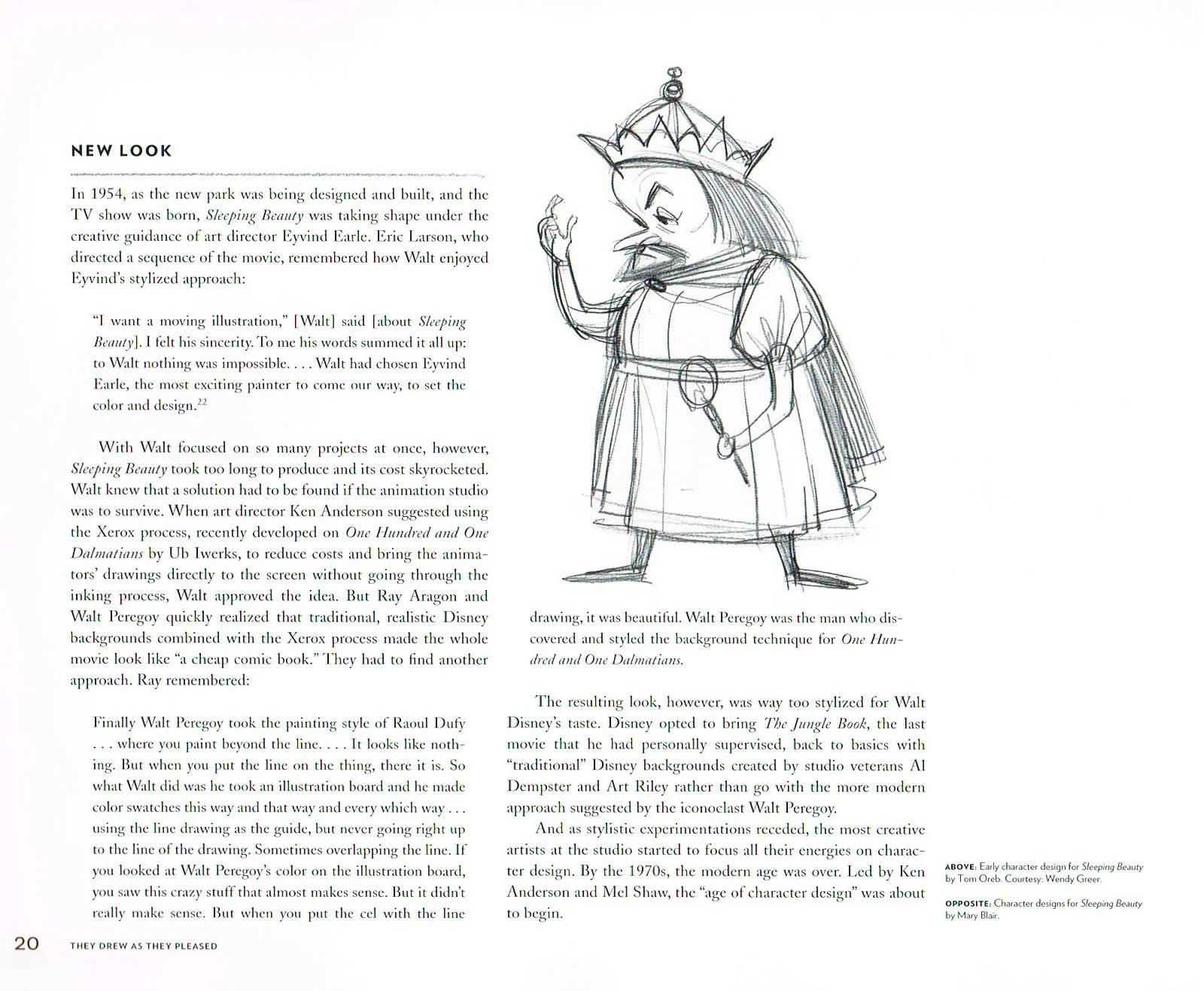 they drew as they pleased,the hidden art of disney mid century era 1950s and 1960s,disney art,disney 1954,tom oreb,sleeping beauty character designs tom oreb