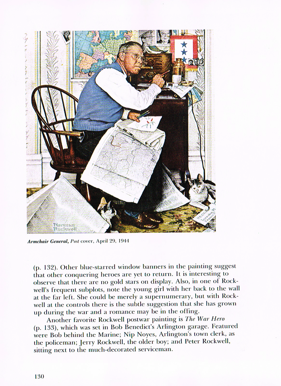 the art of Norman Rockwell,norman Rockwell faith of america book, norman Rockwell paintings, armchair general 1944 norman Rockwell painting, armchair general painting