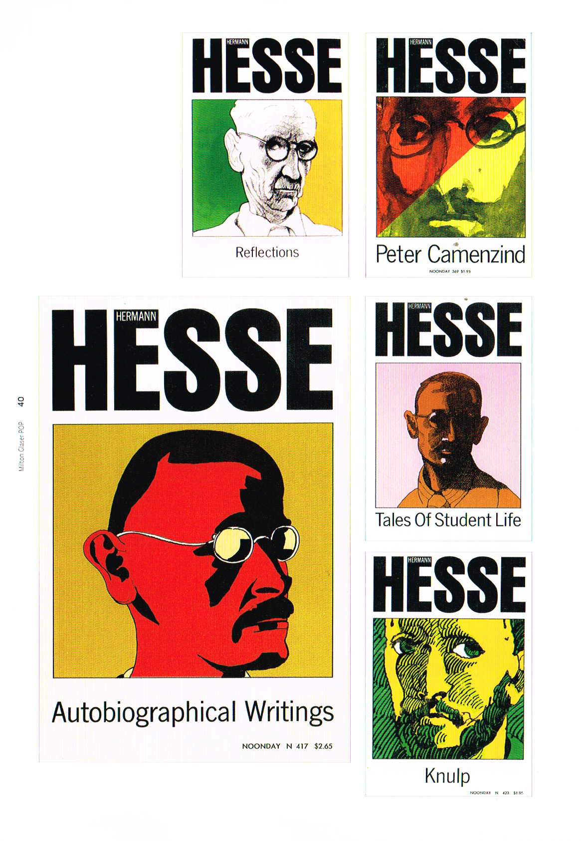 pop milton glaser, the art of milton glaser,milton glaser pop,hermann hesse book covers,hermann hesse portrait art, hermann hesse art, hermann hesse milton glaser