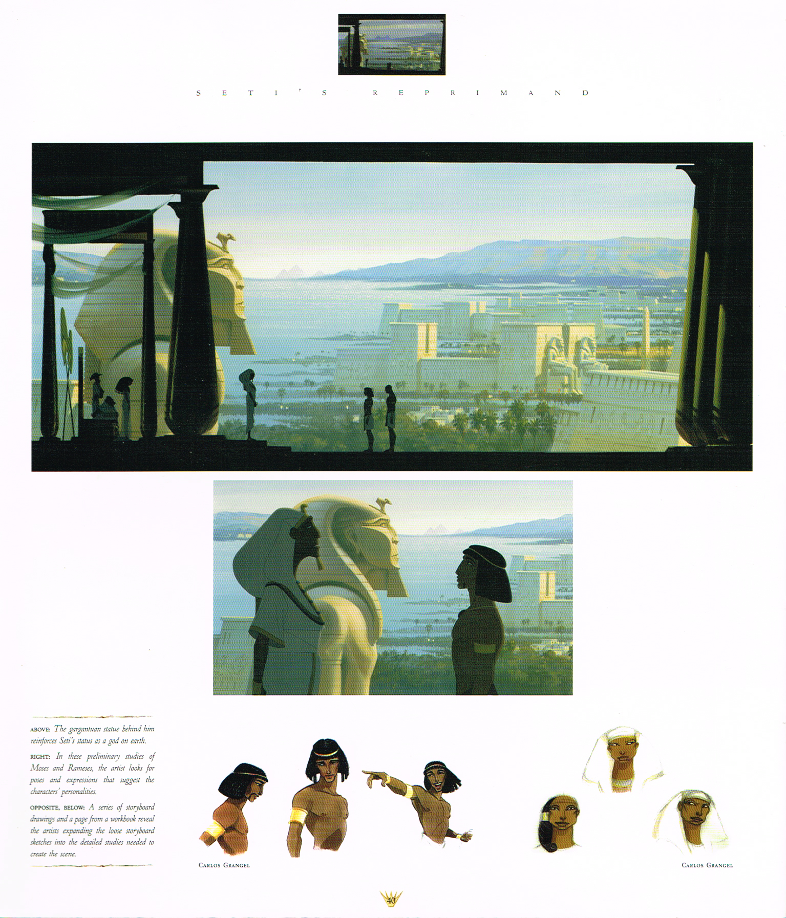 the prince of egypt a new vision in animation,the prince of egypt art,the art of the prince of egypt,setis reprimand,carlos grangel