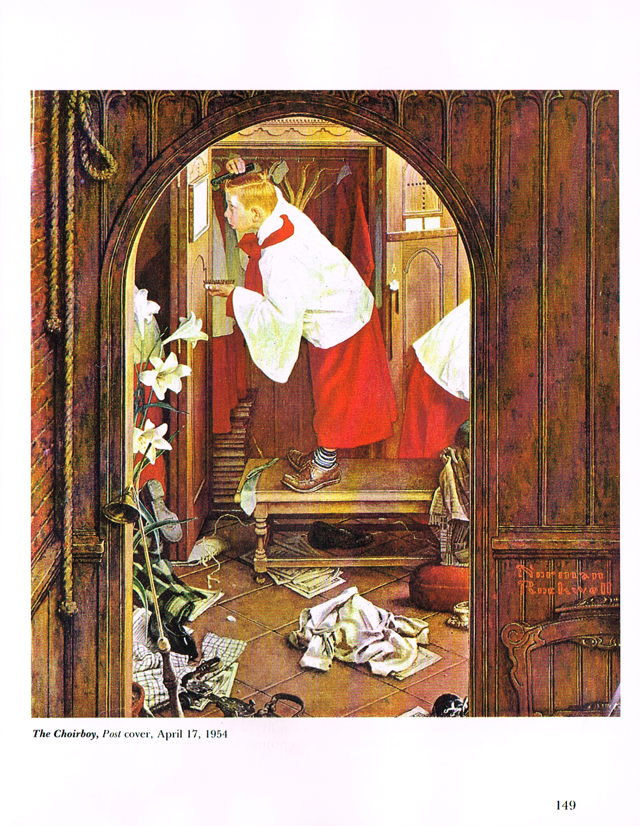 the art of norman rockwell,norman Rockwells faith in america,norman rockwell paintings, the choirboy 1954 painting