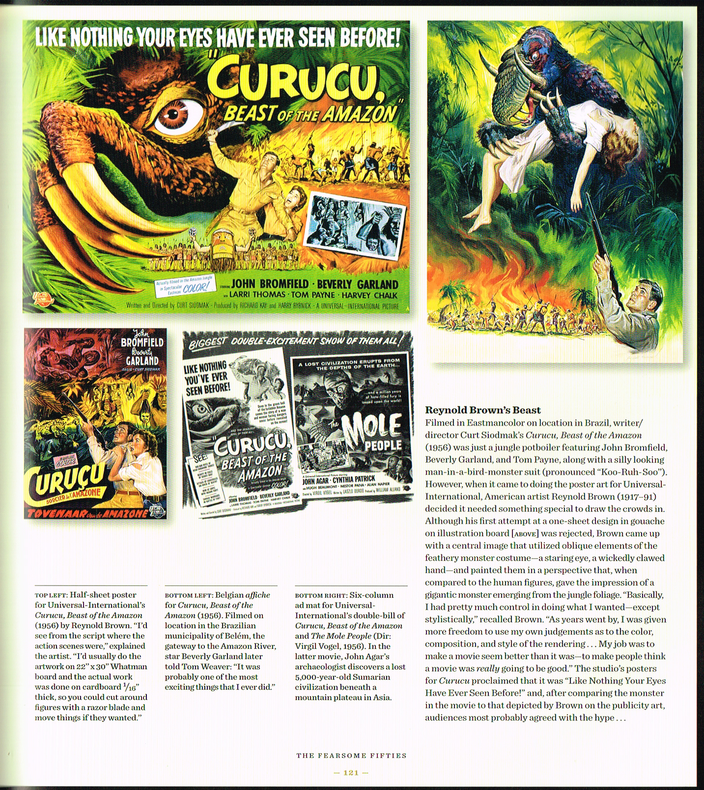 the art of horror movies,the art of horror movies an illustrated history,horror movie posters,horror movies art,curucu beast of the amazon 1956,the mole people 1956