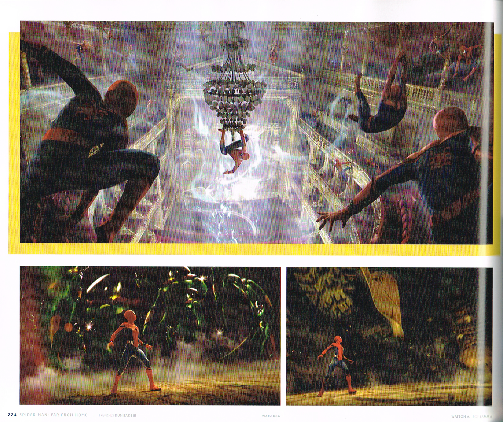 the art of Spiderman far from home, marvels Spiderman far from home art book,spiderman far from home concept art,spiderman production art,tani kunitake spiderman art,randolph watson art