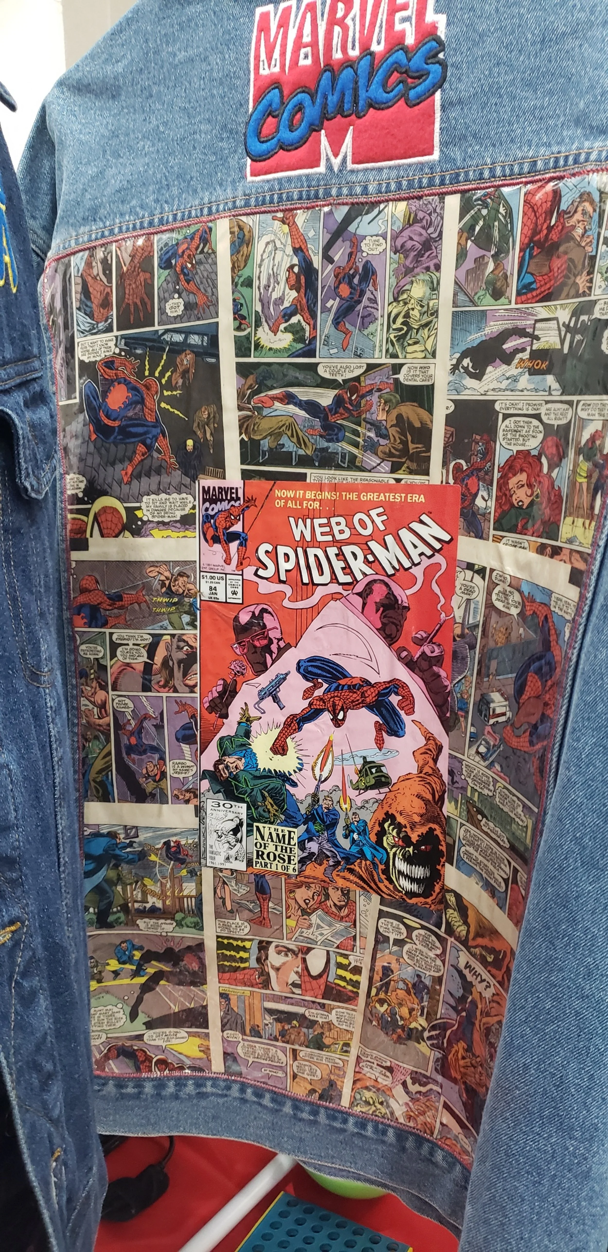 extravacon,spiderman jean jacket