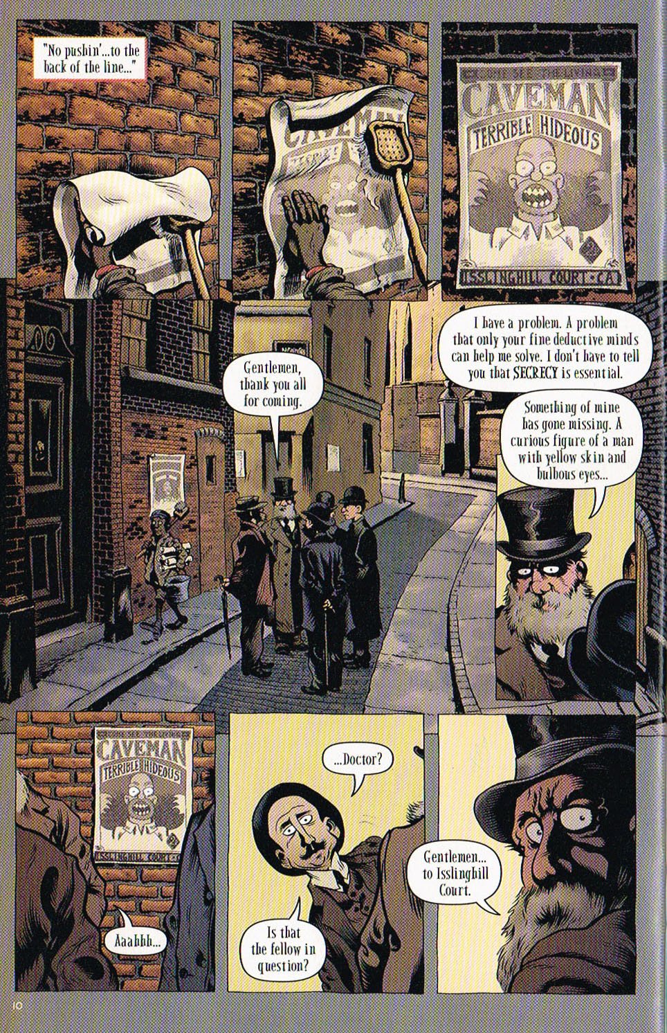 the art of Simpsons,bart Simpsons tree house of horror comic 7,tree house of horror comic,homererectus comic,troy nixey,dave stewarts,karen baiter,bill morrison,matt groening