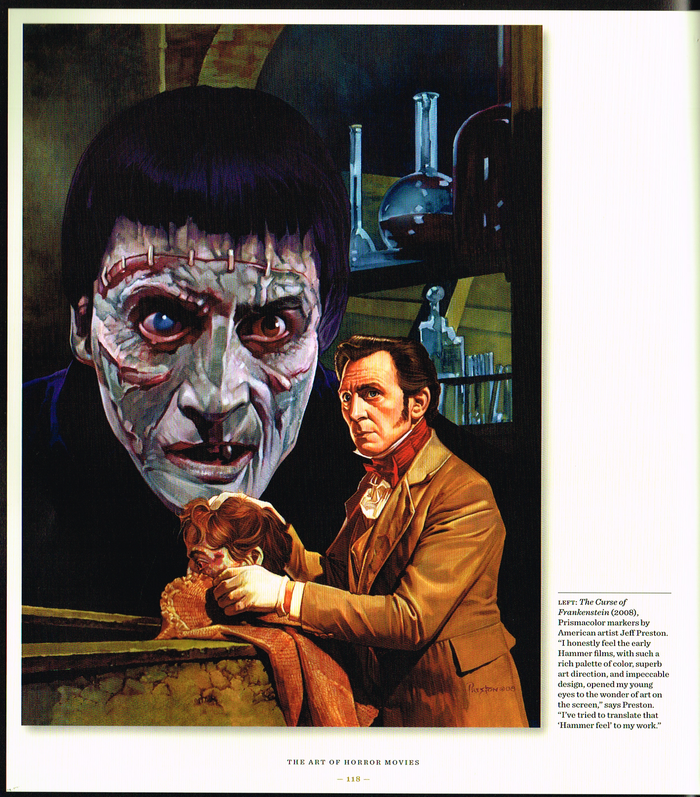 the art of horror movies,the art of horror movies an illustrated history,horror movie posters,horror movies art,the curse of frankenstein art,jeff preston art