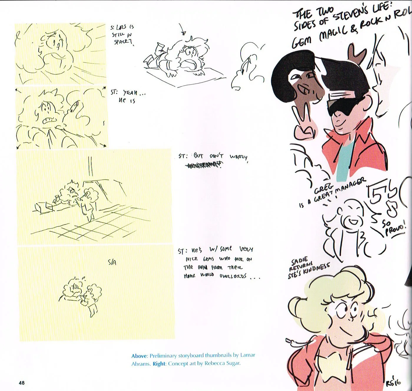 the art of steven universe,steven universe end of an era,storyboard thumbnails steven universe,lamar abrams,rebecca sugar