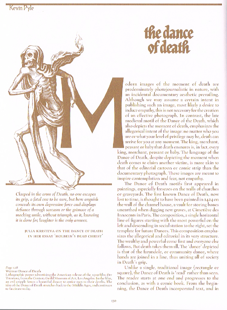 the art of death a graveside companion, death a graveside companion,dance of death Kevin Pyle essay,kevin Pyle dance of death