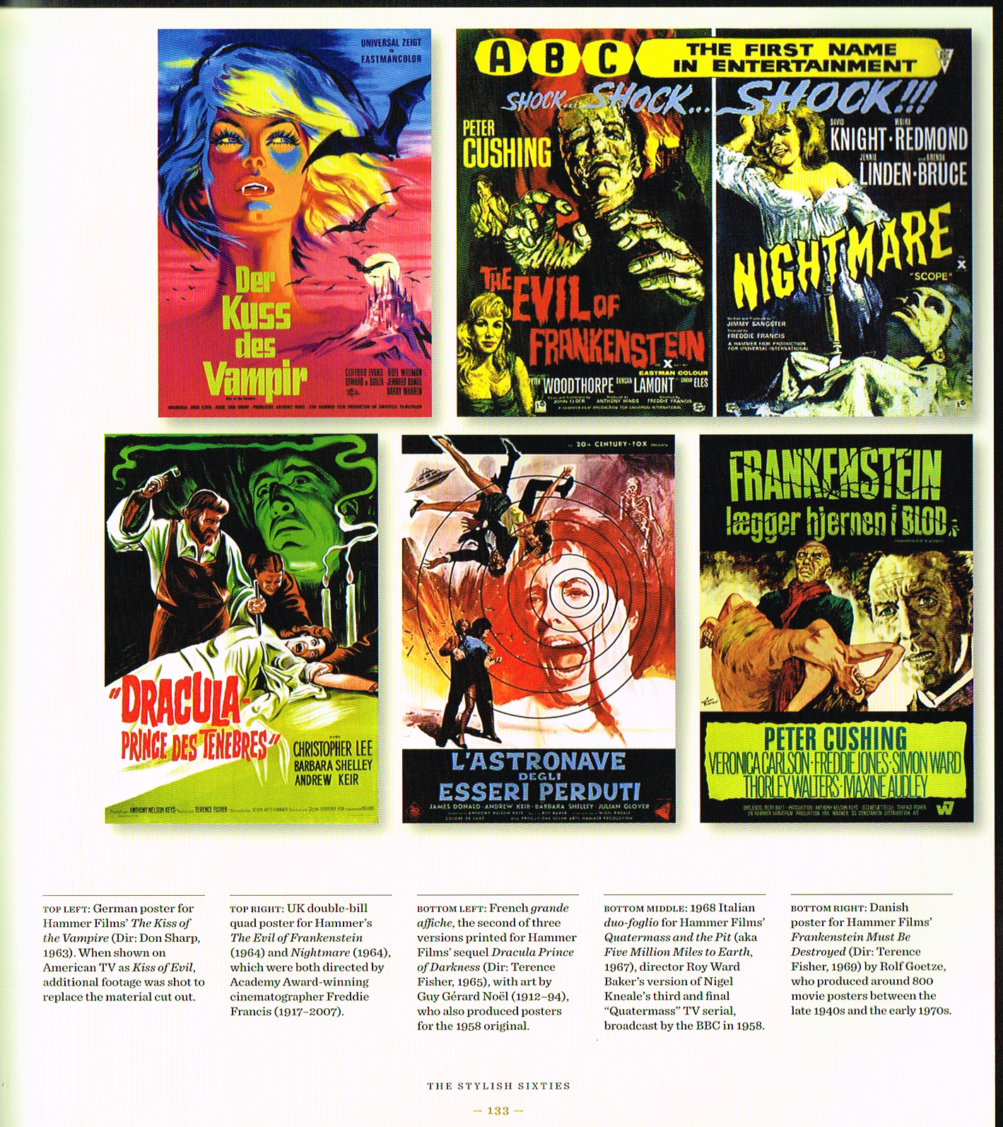 the art of horror movies an illustrated history,the art of horror movies,horror movie poster art,horror movies art,dracula prince of darkness poster guy gerard,frankenstein must be destroyed 1969 rolf goetze