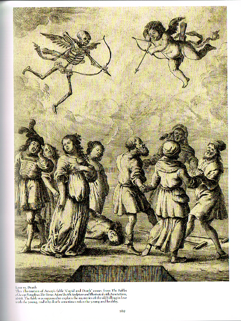 death a graveside companion,the art of death a graveside companion,skeleton illustrations,illustration about death,cupid of death the fables of aesop 1668