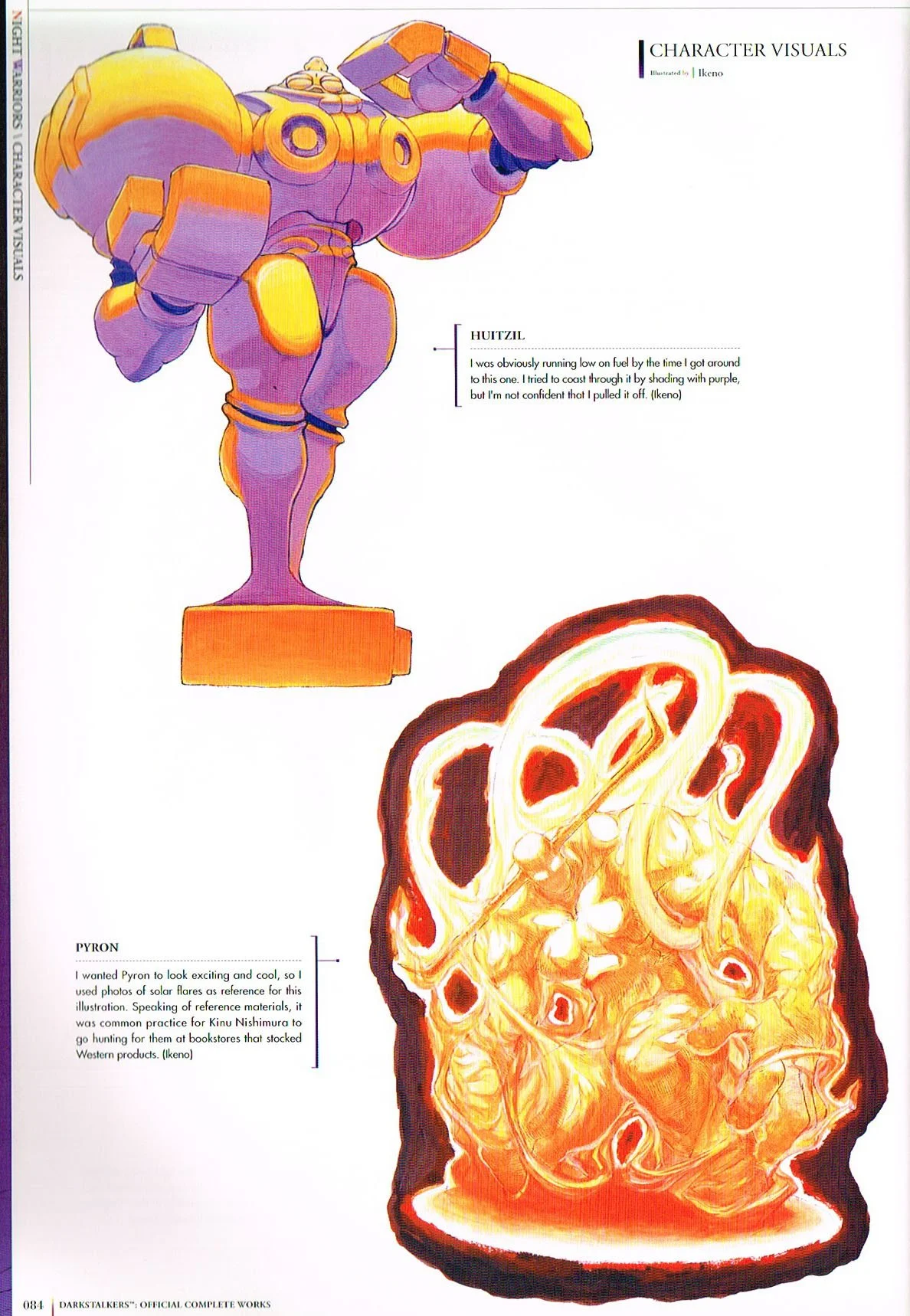 the art of darkstalkers,darkstalkers official complete works,darkstalkers art,ikeno darkstalkers,gouda cheese bengus art,huitzil darkstalkers,pyron darkstalkers