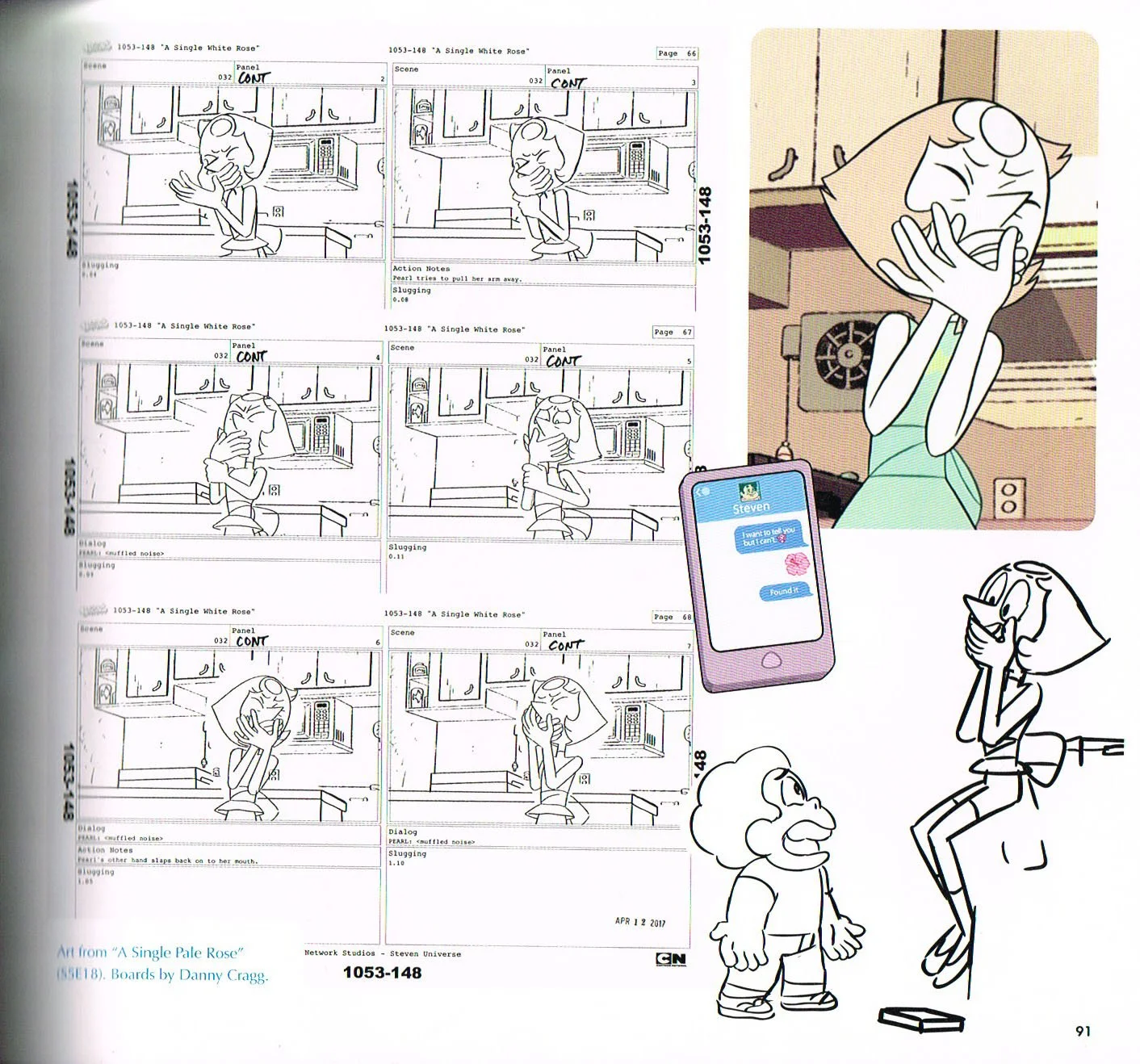 the art of steven universe,steven universe end of an era,rebecca sugar,danny cragg storyboards,danny cragg,a single pale rose storyboards steven universe