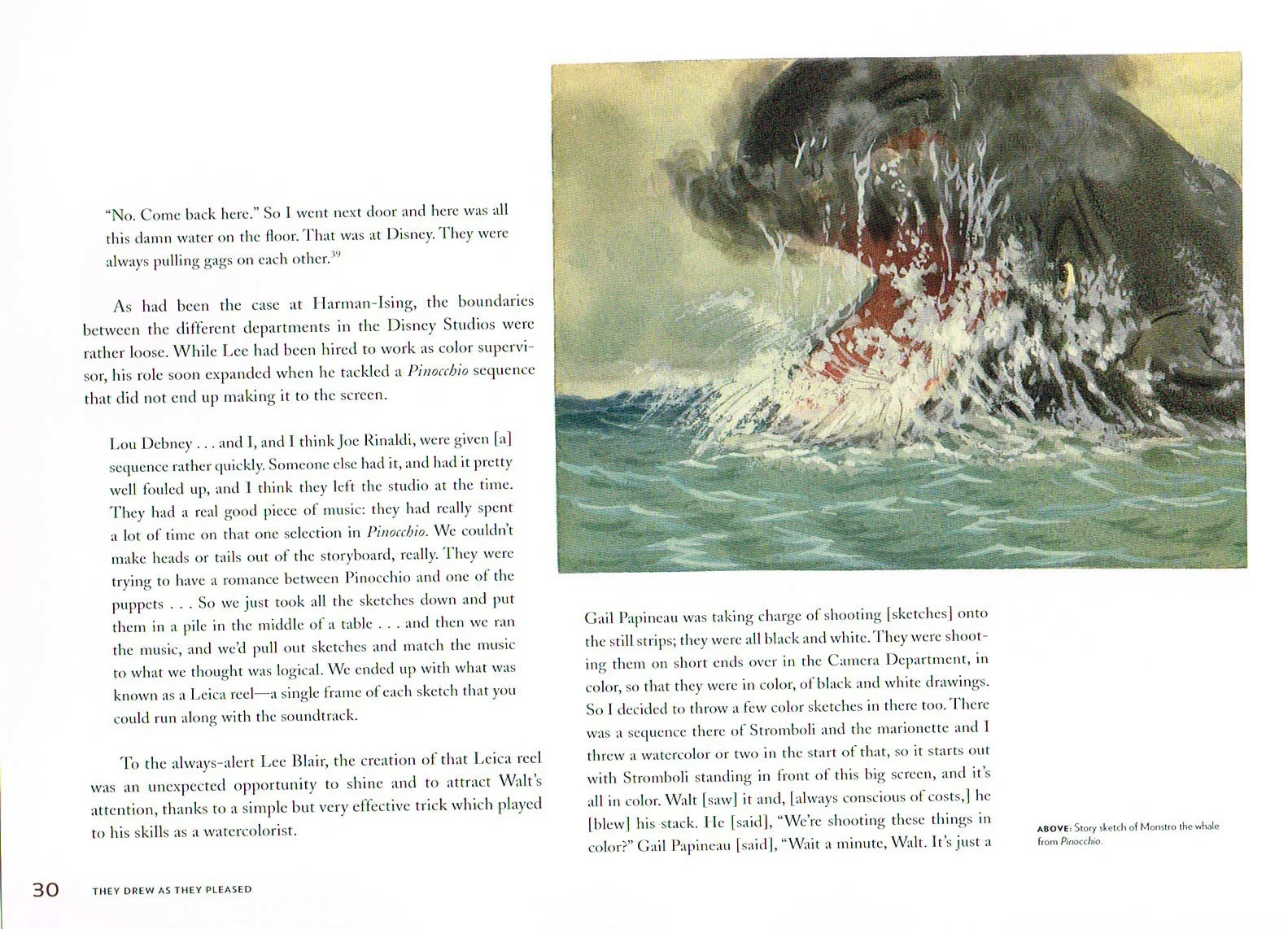 they drew as they pleased the hidden art of Disneys mid century era, the art of they drew as they pleased, they drew as they pleased Disneys art,disney art,monstro concept art,pinocchio whale art, lee blair art, the art of lee blair