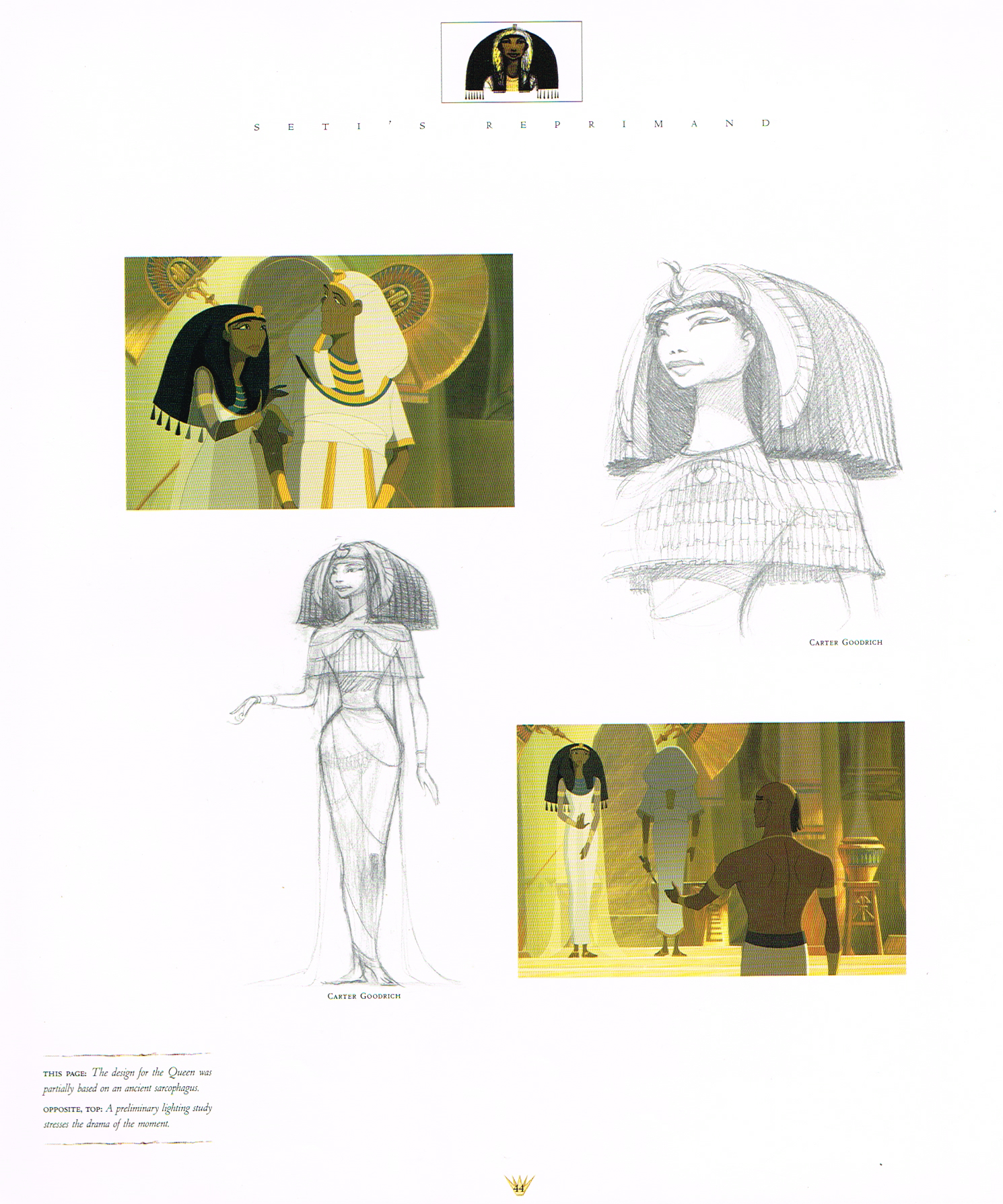 the prince of egypt a new vision in animation,the prince of egypt art,the art of the prince of egypt,setis reprimand,carter goodrich