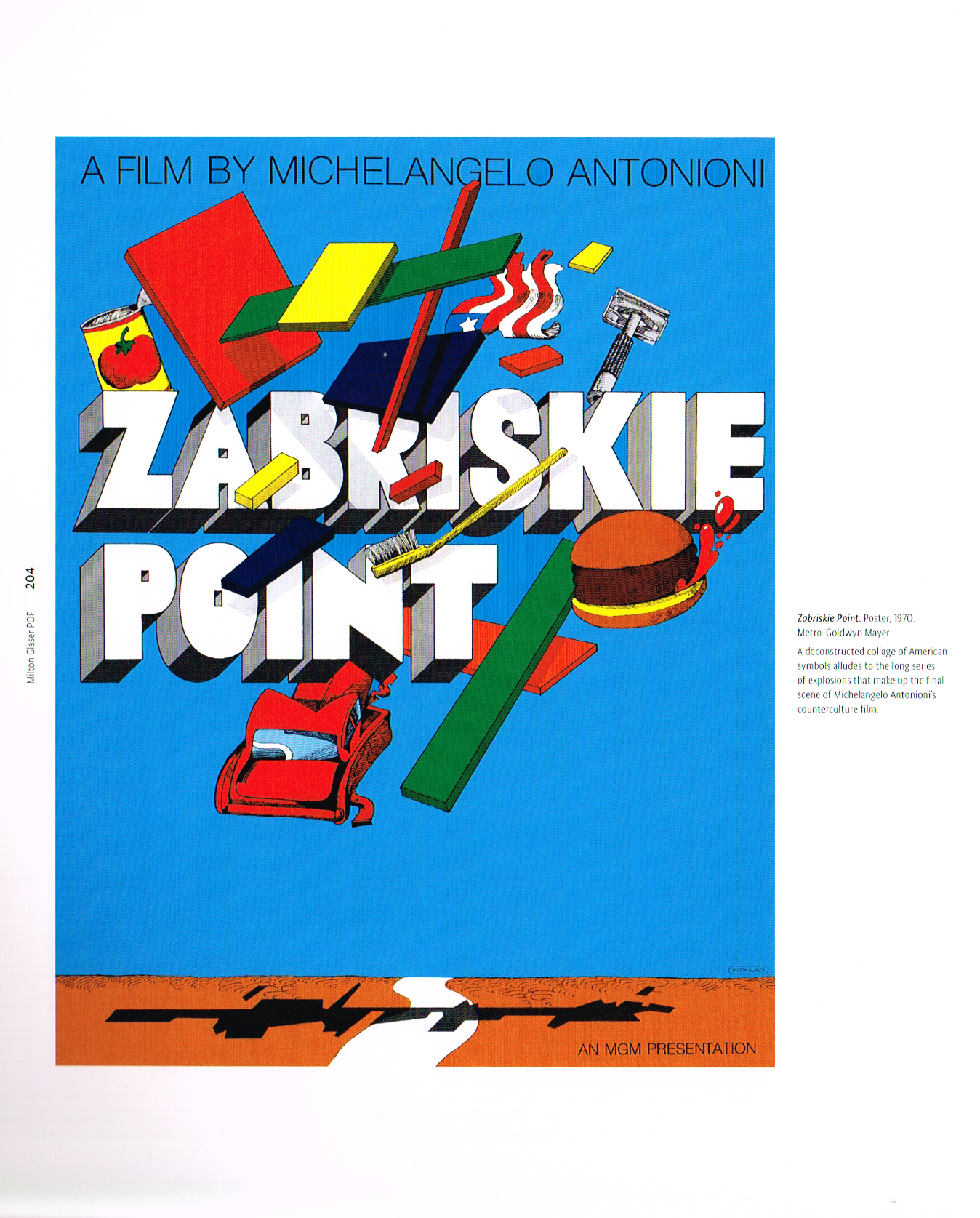 the art of Milton Glaser,pop Milton Glaser,milton Glaser art,milton Glaser poster,zabriskie point 1970 poster