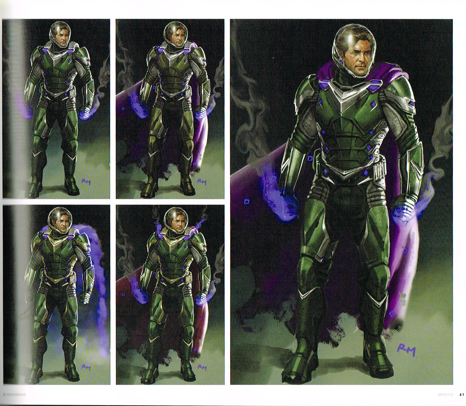 the art of spiderman,mysterio concept art,ryan meinerding mysterio art art,far from home concept art,mysterio character designs