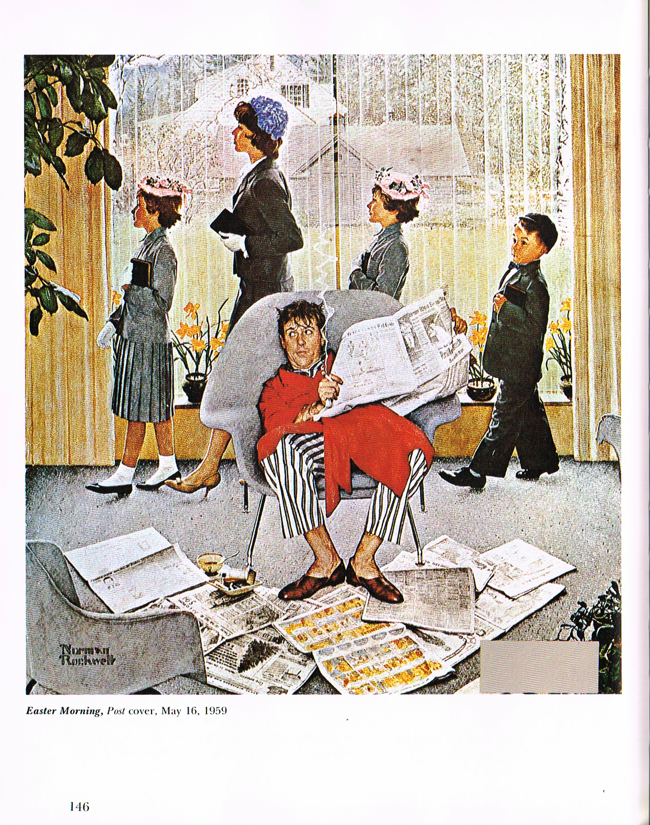 the art of norman rockwell,norman Rockwells faith in america,norman rockwell paintings, easter morning 1959 painting,