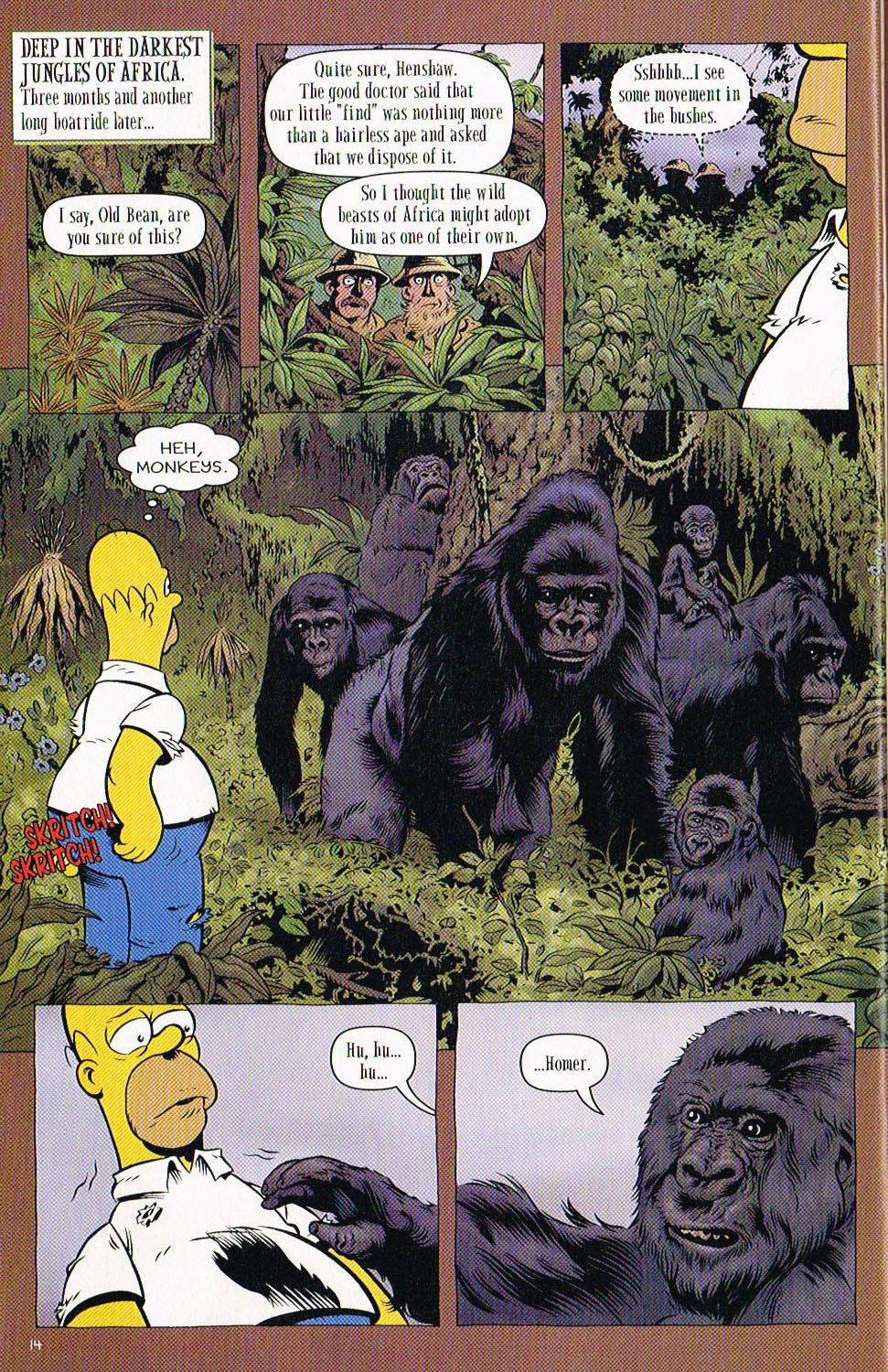 the art of Simpsons,bart Simpsons tree house of horror comic 7,tree house of horror comic,homererectus comic,troy nixey,dave stewarts,karen baiter,bill morrison,matt groening