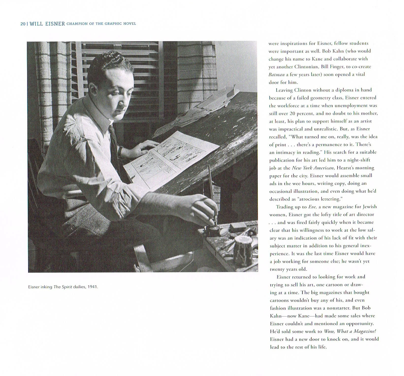 the art of will eisner,will eisner champion of the graphic novel,will eisner inking the spirit dailies 1941