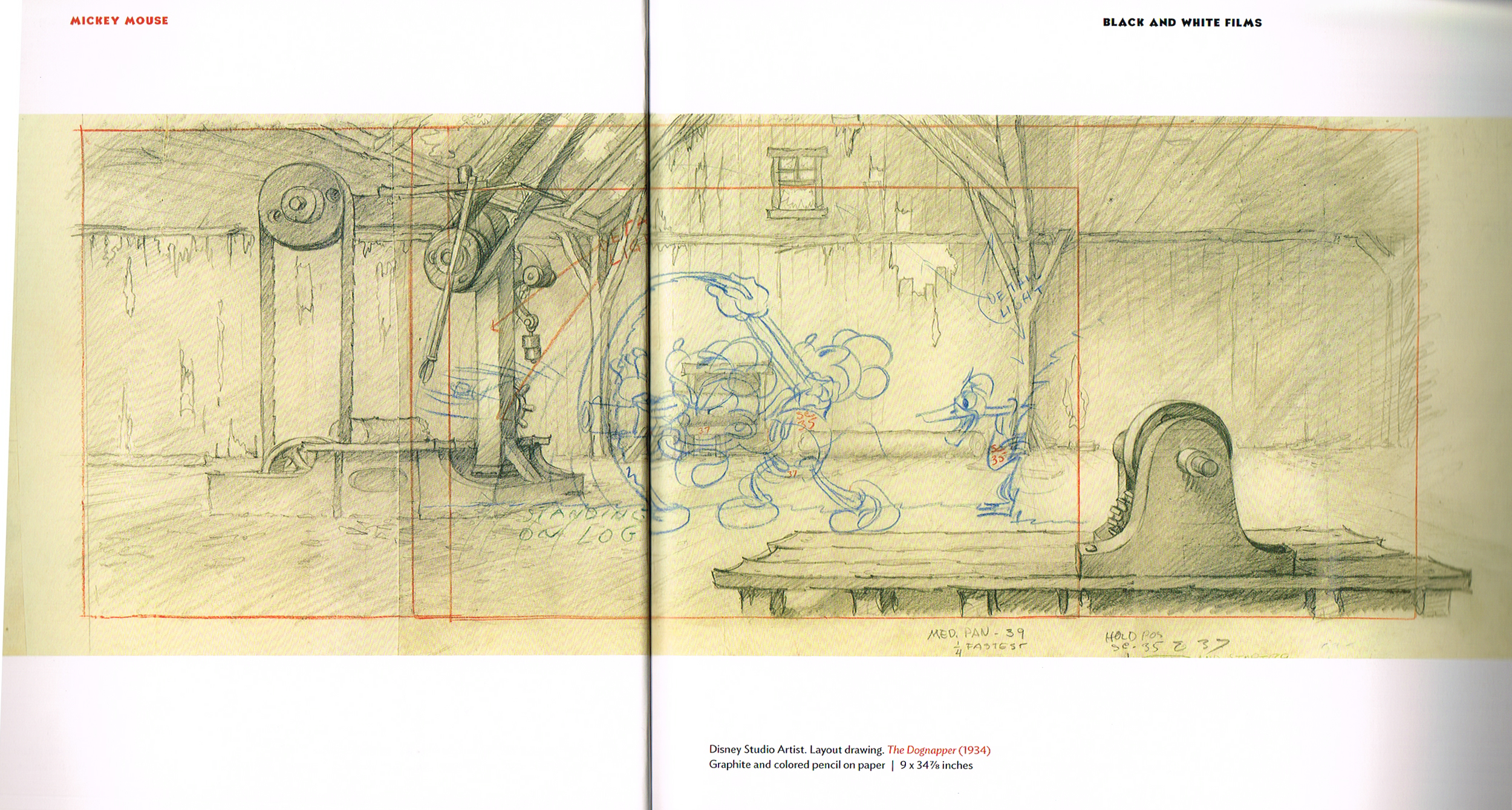 mickey mouse layout drawing, the dognapper 1934 mickey mouse, mickey mouse from walt to the world, disney studio art