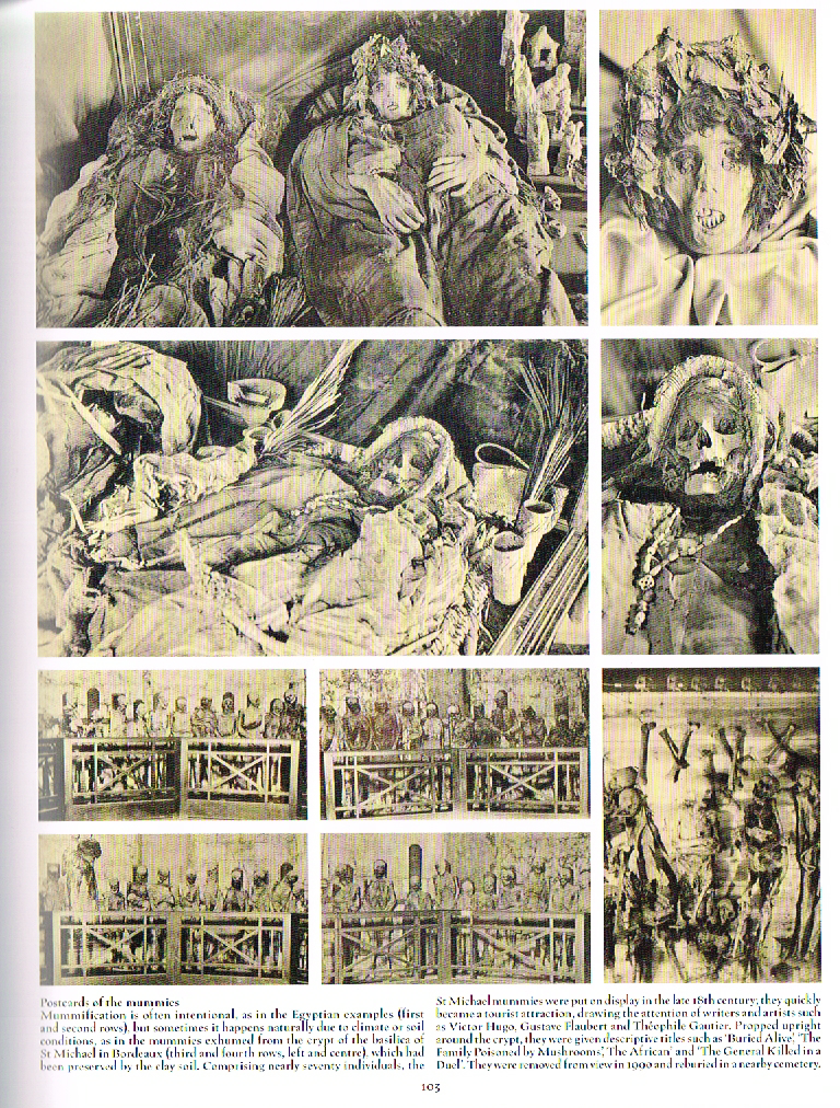 the art of death a graveside companion,death a graveside companion,postcards of mummies,basiliea st Michael bordeaux,mummies,skeletons