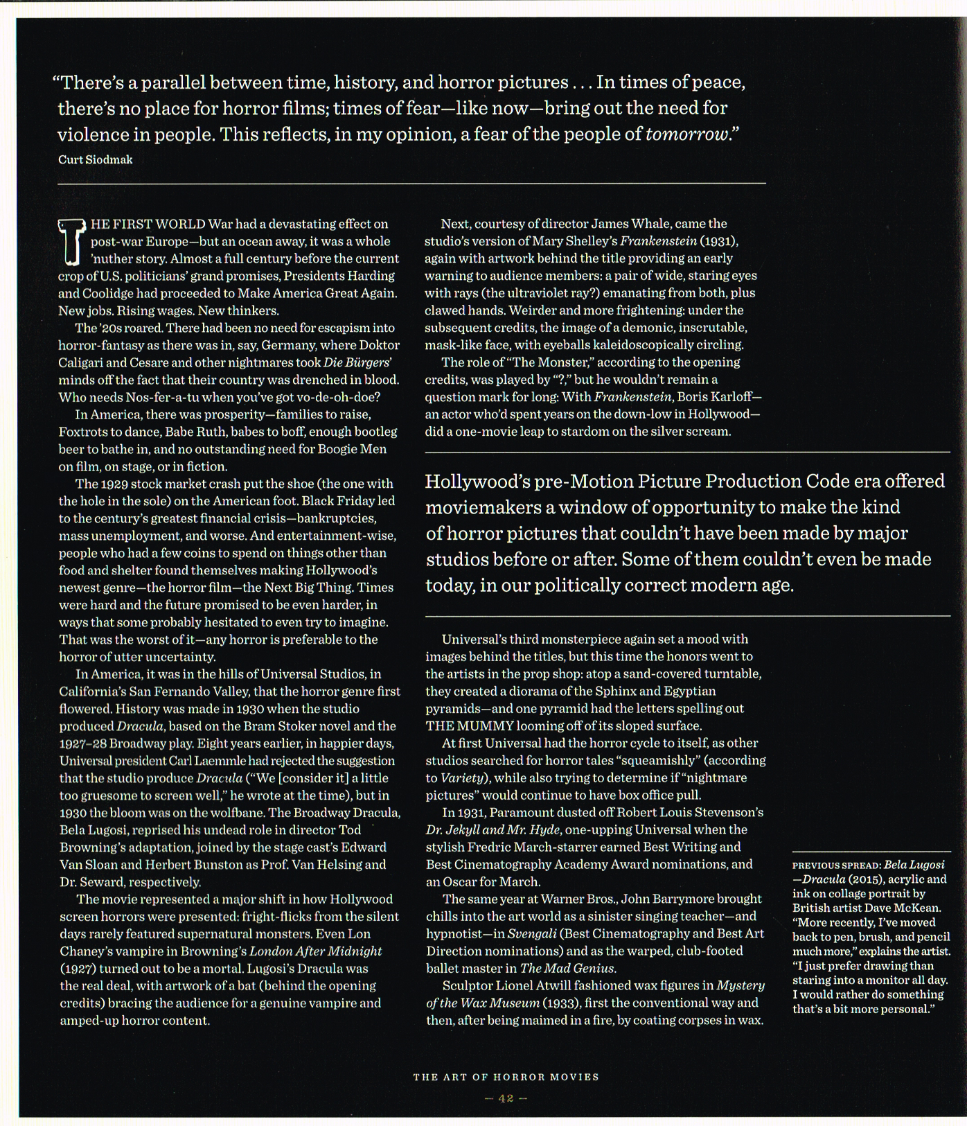 the art of horror movies and illustrated history book,art of horror movies,horror movies posters,horror films art,curt siodmak,