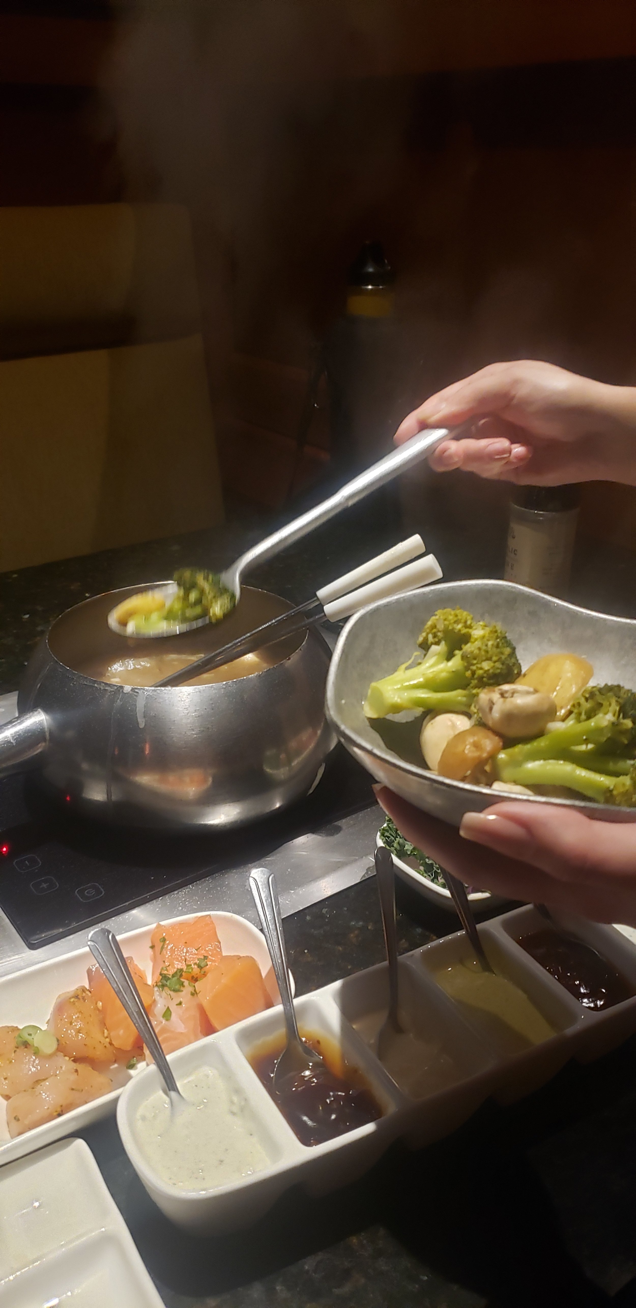 fondu cooking vegetables