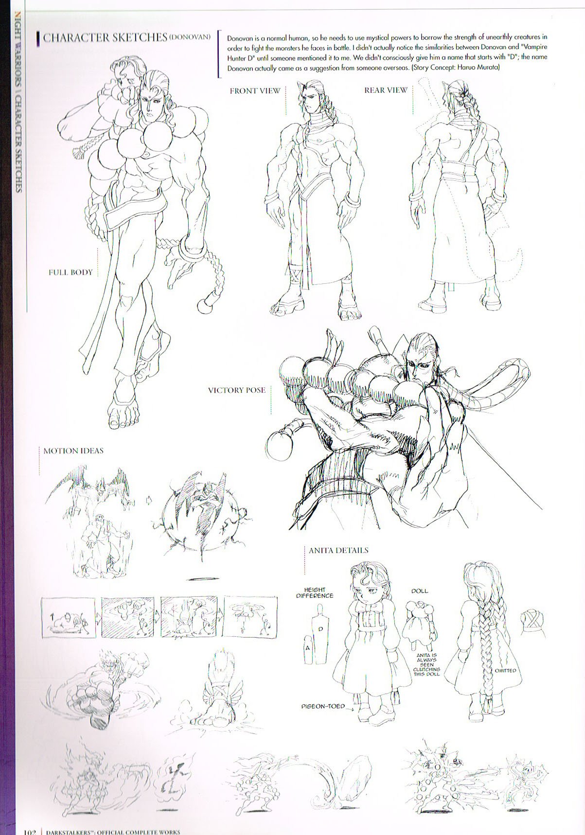 darkstalkers official complete works,the art of darkstalkers,capcom art,gouda cheese bengus art,donovan darkstalkers art