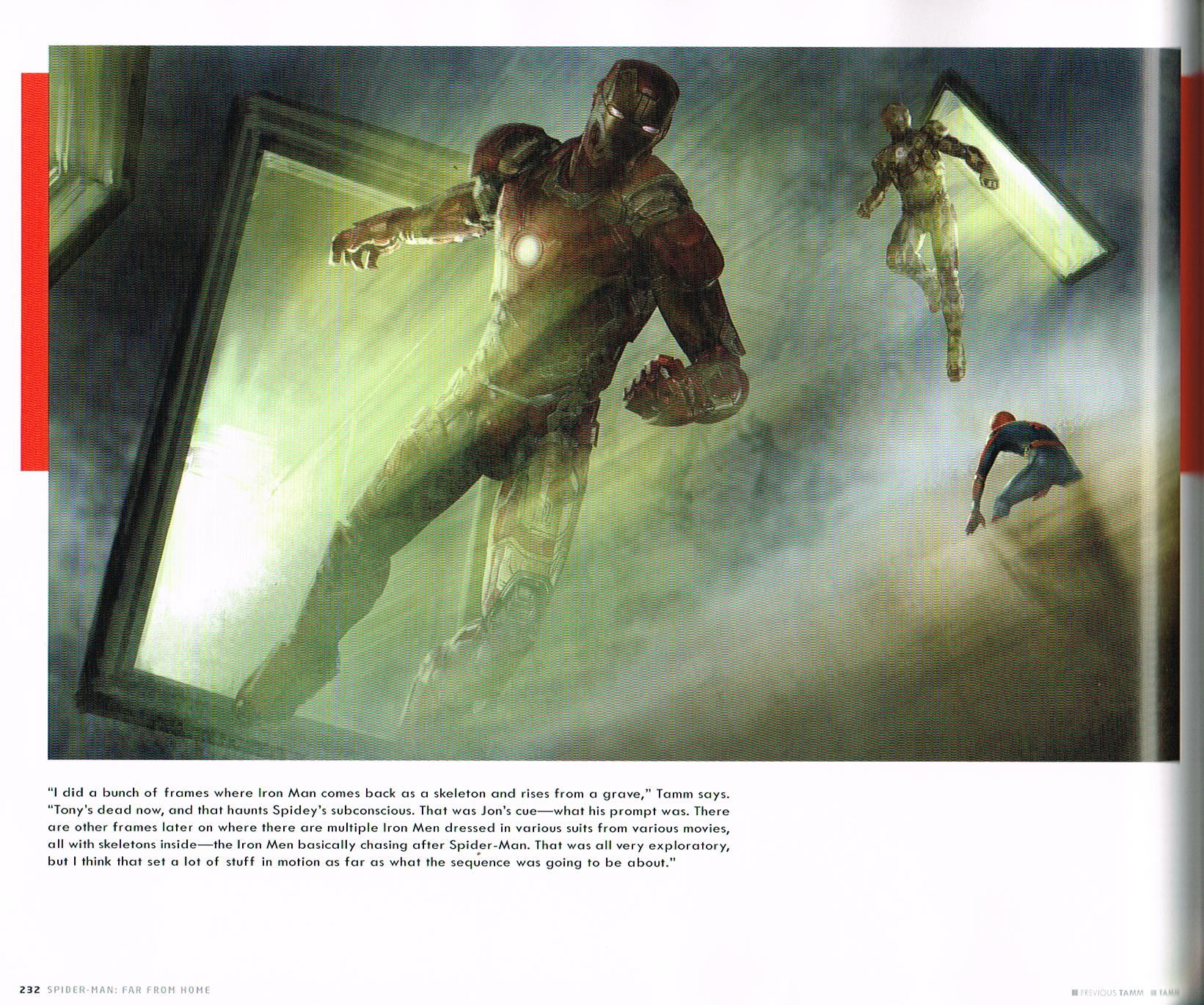 the art of Spiderman far from home, marvels Spiderman far from home art book,spiderman far from home concept art,spiderman production art,henrik tamm spiderman art,henrik tamm art,ironman chasing spiderman art